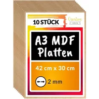 Creative Deco 10 x A3 MDF Platten | 420
