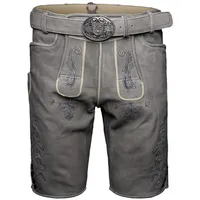 Krüger Trachtenlederhose Lucius Herren (1-tlg) Trachtenlederhose, Trachtenhose, Bayerische Lederhose, Oktoberfest grau 46