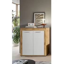 VCM Highboard Jam 80 x 88 x 35 cm Eiche/Weiß