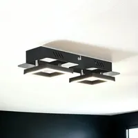 Licht-Erlebnisse Deckenlampe Schwarz Chrom länglich neutralweißes Licht 4200 K