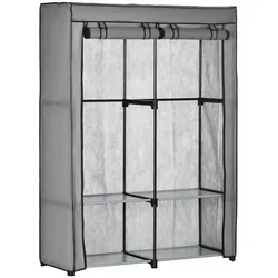 HOMCOM Kleiderschrank Stahl, Vliesstoff, Kunststoff