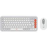 Logitech POP Icon Combo, Off-White & Orange, Logi Bolt, USB/Bluetooth, US (920-013141)