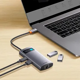 Baseus Metal Gleam 4in1 Hub, USB-C zu 3x USB 3.1 + USB-C PD + Ethernet RJ45