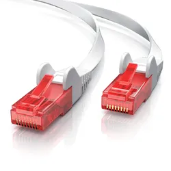 CSL Cat 6 Flachband LAN Kabel - mehrfach geschirmt - UTP Gigabit - 1000 Mbit/s - Patchkabel Flachkabel - Netzwerkkabel - 30m