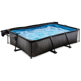 EXIT TOYS Exit Black Wood Pool 300x200x65cm mit und Sonnensegel - Schwarz