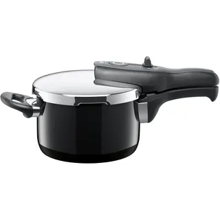 Silit Sicomatic t-Plus Schnellkochtopf 2,5l, Schnelltopf 18 cm, Silargan Funktionskeramik, Induktion, 3 Kochstufen, Einhand-Drehregler, schwarz