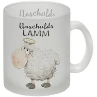 Speecheese Schaf Glas Tasse mit Spruch Unschuldslamm Witziger Bauerntier