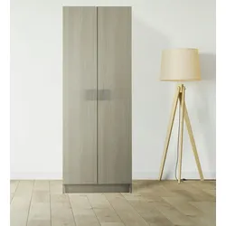 Dmora Mehrzweckschrank Salem, Beistellschrank mit 2 Türen, Schuhregal mit 3 Ablagen, Modernes hohes Schuhregal, 59x37h180 cm, Eiche