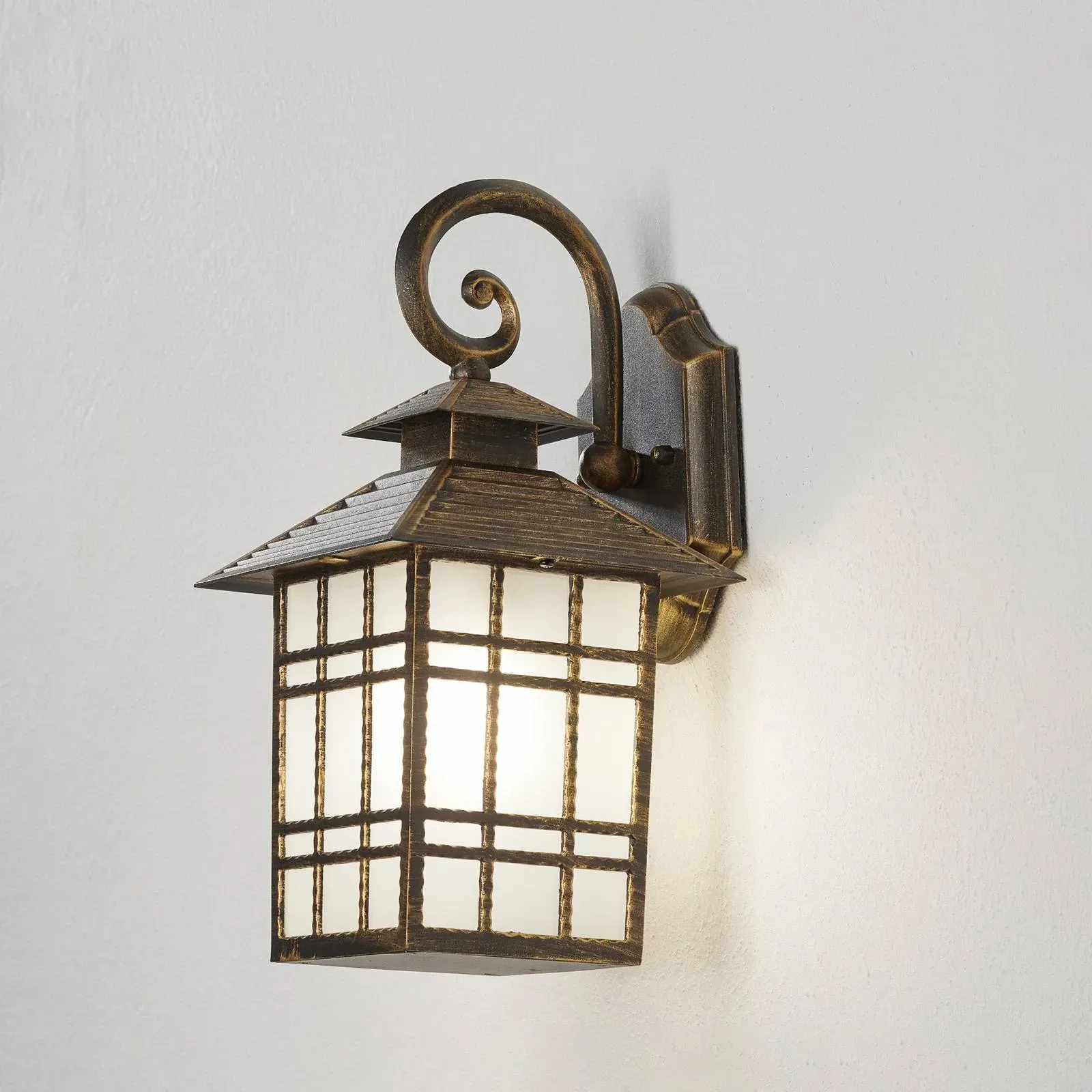 ORION Außenwandleuchte Ilka, braun / rost, Aluminium, Landhaus / Rustikal, Wandleuchte außen - 20.7 cm - 18 cm - 35.7 cm