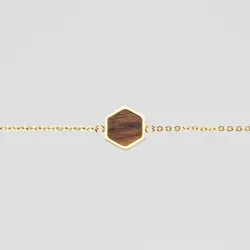 Facade Armband mit eckigem Holz Anhänger - Holzkern Modell: Jewelry