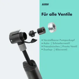 Aaron Pocket One Mini Fahrrad Pumpe - Grau
