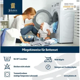 Jekatex 2-teiliges Microfaser Bettenset OekoTex - 135x200 cm Kissen 80x80 cm Ganzjahres Bettdecke und Kopfkissen weiß (1, 135_x_200_80_x_80_cm)