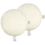 beties „Publik“ Federkissen Rundkissen 2er Set ca. 40 cm rund Ø Rundkissen Bodenkissen Kopfkissen (echte Federn) vielfältige Größenauswahl, waschbar traditionell gefertigt