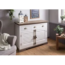 MASSIVMOEBEL24.DE Sideboard 120 x 90 x 45 cm Weiß