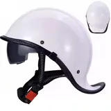Retro Motorrad Halbhelme, Schwalbenschwanz-Design Motorrad-Helm, DOT/ECE-Zulassung Halbschalenhelm, Roller Helm mit Visier Einstellbar Schnellverschluss-Gurt, für Cruiser Chopper