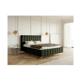 Selsey Polsterbett mit Bettkasten ¦ grün ¦ Maße cm B: 160 H: 126