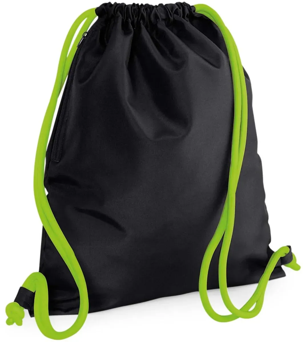 BagBase Turnbeutel Icon Sportbeutel BG110 black/lime green 40 x 48 cm