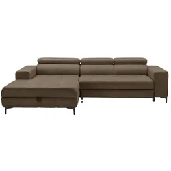 Twist Ecksofa aus Mikrofaser Caro ¦ braun ¦ Maße (cm): B: 289 H: 93 T: 175.0
