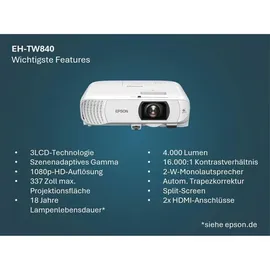 Epson EH-TW840 3LCD Weiß