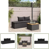 Sonnenliege Mit Auflage Poly Rattan Schwarz - Sonnenliege - Gartenliege - Loungebett - Poolliege - Outdoor Möbel - The Living Store