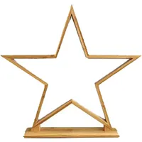 Novaliv Novaliv, Weihnachtsbeleuchtung, LED Stern Lampe 35cm Naturholz Tischleuchte