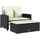 vidaXL Gartensofa mit Kissen 2-Sitzer Schwarz Poly Rattan