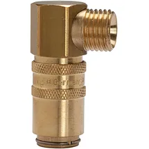 Riegler Temperierkupplung DN 6 mit AG, mit Absperrventil, G 1/4 90°