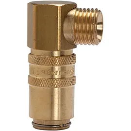 Riegler Temperierkupplung DN 6 mit AG, mit Absperrventil, G 1/4 90°