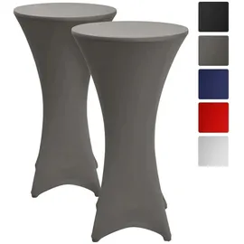 Beautissu Stehtischhusse Stella Anthrazit Ø 80 cm 2tlg