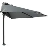 Balkon Sonnenschirm Halbrund Ø250 cm - Balkon Schirm - Sonnenschirm Balkongeländer - Halber Sonnenschirm für Balkon - Schirm Balkon - Anthrazit