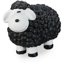 Relaxdays Gartenfigur Schaf schwarz