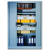 C+P Aktenschrank Omnispace mit Rollladen, 5 Ordnerhöhen, H1980xB800xT420mm Schwarzgrau