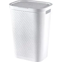 Curver Wäschebox Infinity mit Punktmuster 59l in weiß, Plastik, 35 x 25 x 10 cm