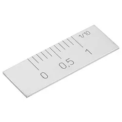 NONIUS SELBSTKLEBEND, HORIZONTAL 40X15X1, EDELSTAHL BLANK, NULLPUNKT LINKS, SKALIERUNG OBEN