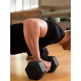 Sporttrend 24 Hexagon Hantel Kurzhantel 25 kg schwarz