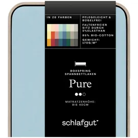 schlafgut Pure Boxspring 90 x 190 - 100 x 220 cm blue light