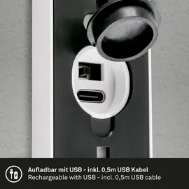 Briloner Außenleuchte Kunststoff, Metall 15,5x7x8 cm Akku dimmbar weiß
