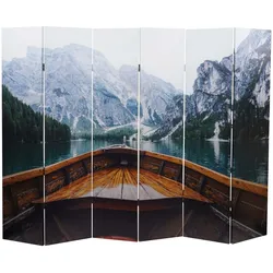 Foto-Paravent MCW-A83, Raumteiler Trennwand Sichtschutz, MVG-zertifiziert ~ 180x244cm Boot