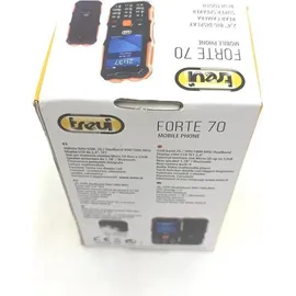 Trevi Forte 70 Arbeitstelefon, Stoßfest, Lange Akkulaufzeit, Robustes Smartphone mit 2,4" LCD-Display, Einfache Bedienung, Doppelte Taschenlampe, Leistungsstarker Lautsprecher, Wireless, Kamera