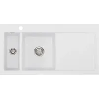 Systemceram Auflagespüle KeraDomo MERA 100 SATIN Becken links mit