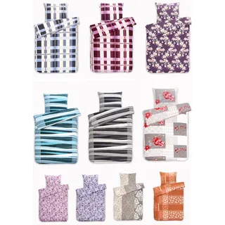 MB Warenhandel24 Bettwäsche Winter Biber 50% Baumwolle 50% Polyester Feinbiber 135x200 + 80x80 cm 2-4 TLG teilig mit Reißverschluss (Dust Violett, 1x ca. 135x200 cm + 1x ca. 80x80 cm)