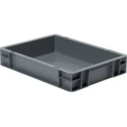 LA-KA-PE Transport-Stapelkasten B400xT300xH75 mm gelb, geschlossen ohne Griffloch