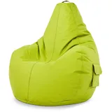 Green Bean Sitzsack mit Rückenlehne "Cozy" 80x70x90cm - Gaming Chair mit 230L Füllung - Bean Bag Lounge Chair Sitzhocker Relax-Sessel Gamer Gamingstuhl Hellgrün