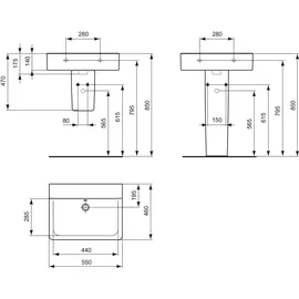 Ideal Standard Connect Cube Waschtisch 55 x 46 cm (E811101)