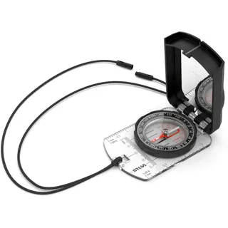 Silva Kompass Outdoor - Spiegelkompass Ranger S Black - Peilkompass für Lange Entfernungen - Marschkompass Drehbarem Kompassgehäuse - Skala 1:25k & 1:50k - Kompass Militär Wanderkompass Sichtkompass