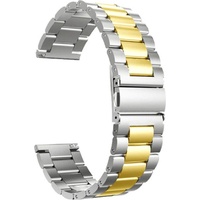 König Design Sport Ersatz Armband für Huawei Watch GT 3 42mm Edelstahl Band Loop, Farbe:Silber Gold