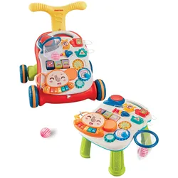 Kikkaboo Laufwagen 2 in 1 Grow Spieltisch Motorikspielcenter Musik Lichtfunktion rot