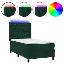 vidaXL Boxspringbett 100 x 200 cm Dunkelgrün