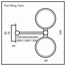 Top Light Puk Wing Twin 4-flg. (2-09301-LED)