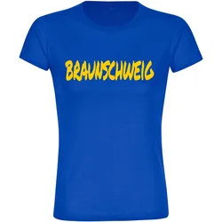 multifanshop Damen T-Shirt - Braunschweig - Textmarker - Druck gelb - Frauen
